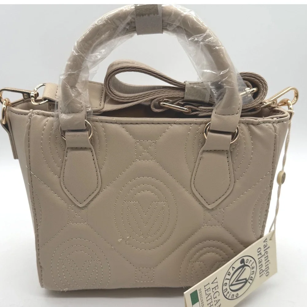 Valentino Orlandi  handbag Vegan‎ Leather Light Taupe Crossbody retail $259